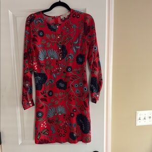 Anne Taylor Loft Floral Red Dress